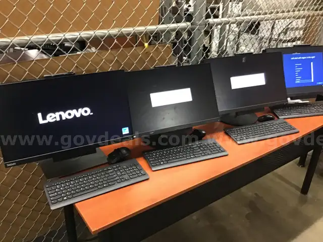 Lot of 4: THINKCENTRE LENOVO Desktop sets with cords, keyboard and mouse