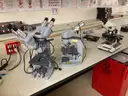 Lot of 9 microscopes and 1 Pentax camera with eyepieces attached
