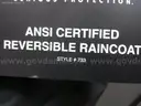 ANSI CERTIFIED REVERSIBLE RAINCOAT - 15 UNITS