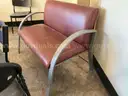 Lot of 3 matching padded double-wide waiting room chairs