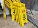 Lot of 21 Wet Floor Signs and 1 Mop Bucket