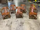 Wood Armchairs - (Lot of 6 )
