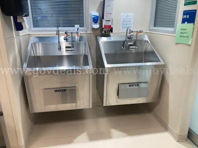Lot of 2 Stainless Steel Surgical Sinks