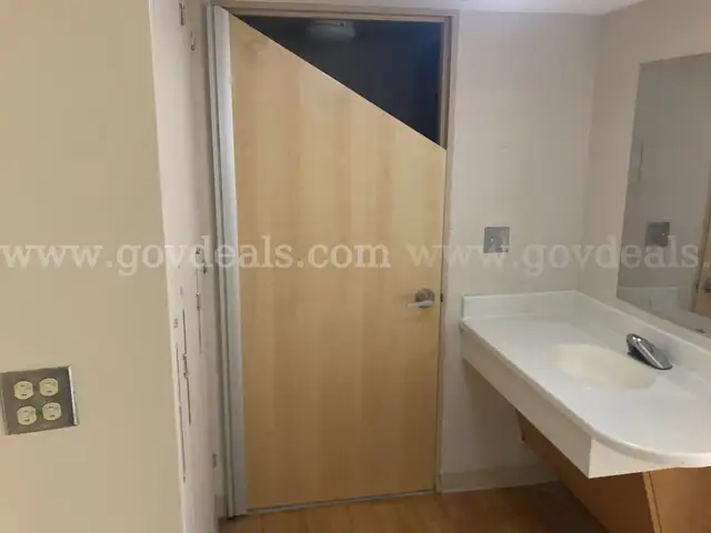 Lot of 4:  Solid Wood Doors - with lockset - specialty bathroom doors from behavioral health unit