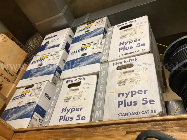 Lot of 19 Spools of Wire - mostly CAT5E and CAT6 - NEW