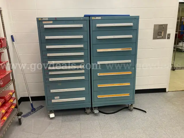 Stanley Vidmar Cabinets with Drawers - on wheels - lot of 2