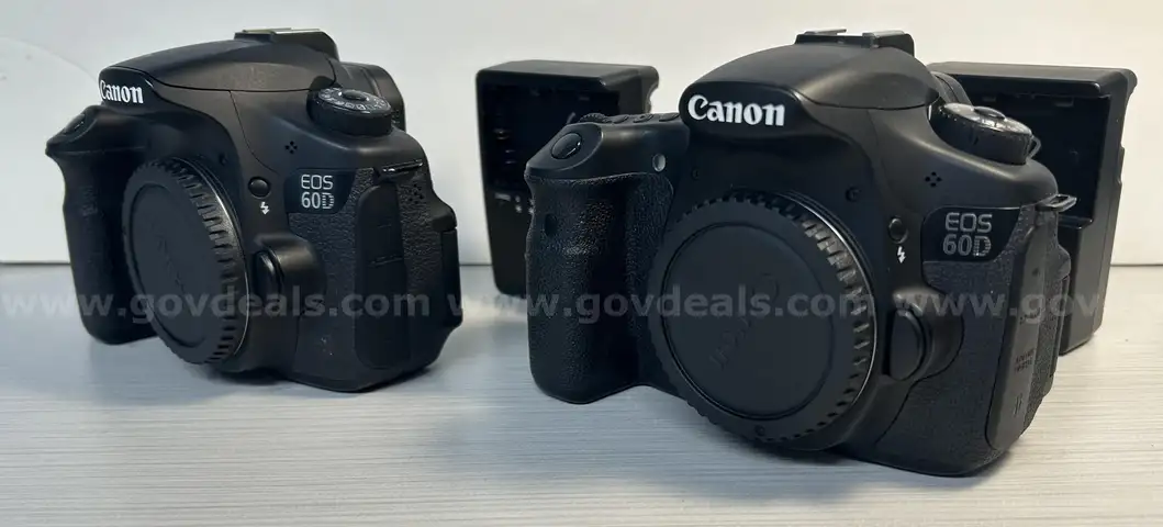 1 LOT OF  2 Canon EOS 60D Digital SLR Camera Body - Pre-Owned