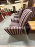 1 LOT OF 4 HIGH END UPHOLSTERED LOUNGE CHAIRS &#x26; 2 END TABLES