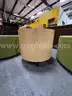 1 LOT OF OTTOMANS , SEATING AND DRUM TABLE -SEE CONTENTS