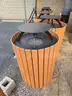 Lot of Recycled Plastic Round Trash Cans