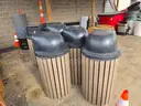Lot of Recycled Plastic Round Trash Cans