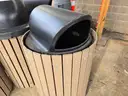 Lot of Recycled Plastic Round Trash Cans