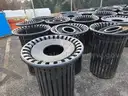 Lot of (15) Steel Slat Round Trash Cans