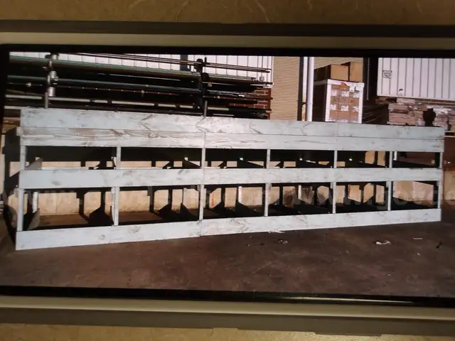 LARGE SOLID WOOD INVENTORY SHELVING