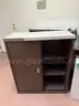 TWO BROWN CABINET BOOK CASE