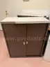 TWO BROWN CABINET BOOK CASE