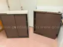 TWO BROWN CABINET BOOK CASE