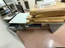 TWO TABLES, BOOKCASE, DESK, AND FILE CABINET