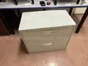 TWO TABLES, BOOKCASE, DESK, AND FILE CABINET