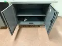 WORKSTATION - TWO FILE CABINETS AND TABLE TOP