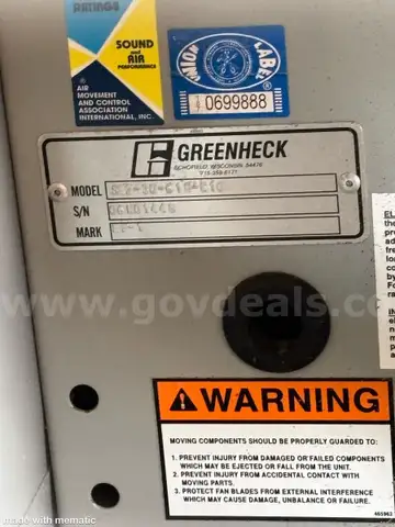 Qty 2 Greenheck exhaust fans 2006 Model SE2-30 - both still in crate unopened
