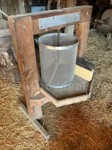 Antique Metal Basket Fruit Press