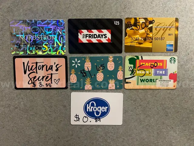 7 Assorted Gift Cards