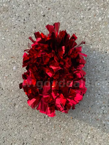 Dance accessories, Red Metalic Poms, 15 items
