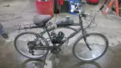 Bicycle with 2 stroke engine kit