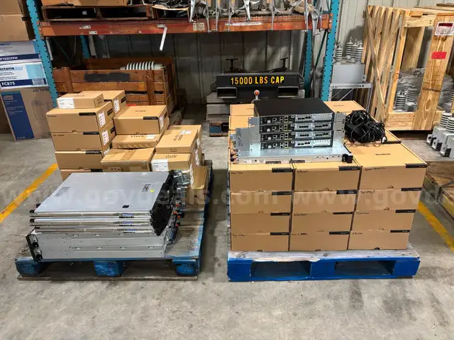 Lot of used Cisco Desk Phones, Cisco Routers, and Dell Servers