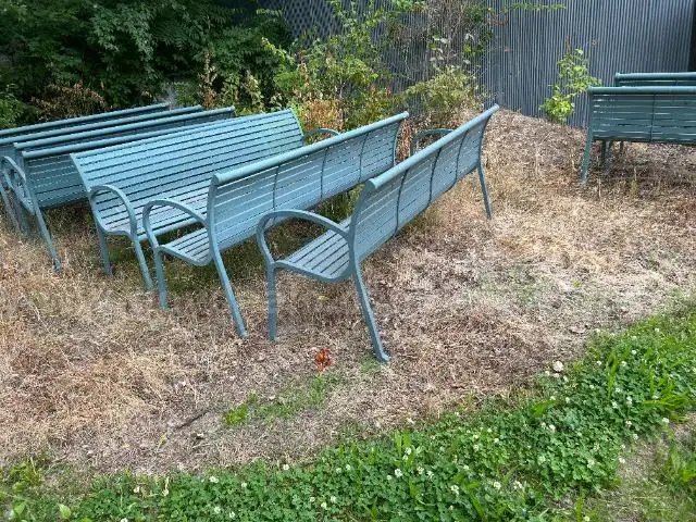 Lot of (10) Metal Benches.