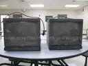 Lot of (2) Pelco 14&#x22; Color Monitors with 2 Partial Mounts.
