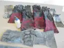 Lot of Welding Gloves, Lead, Helmet, Box, Oiler Bottle and Fence Gloves.