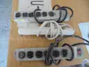 Lot of 3 Power Strips, Rolling Cart and 11 Various Rulers.