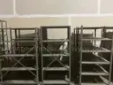 Lot of (14) Metal Shelving in Various Sizes and Styles.