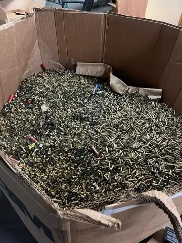 Lot of Spent 9MM and .223/556 Brass Ammo Casings.