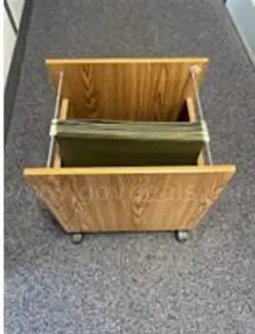 Lot of (1) Small Rolling File Cabinet.