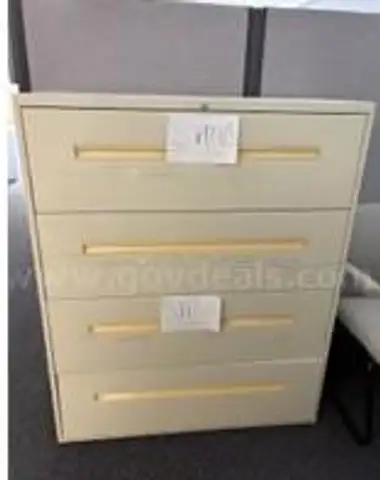 Lot of (1) 4-Drawer Metal Storage Cabinet.