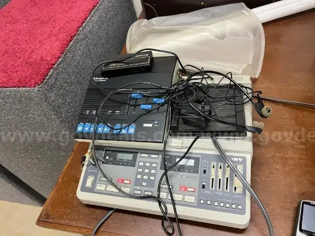 Lot of (3) Dictaphones with Cords.