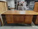 Lot of (1) Oak Desk ~83.5&#x22;W x 41.5&#x22;D x 31&#x22;H.