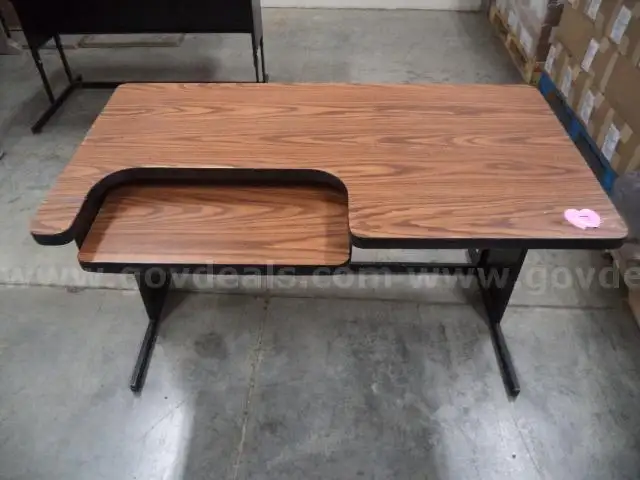 Lot of (1) 49 X 27 Computer Desk with Keyboard Drop.