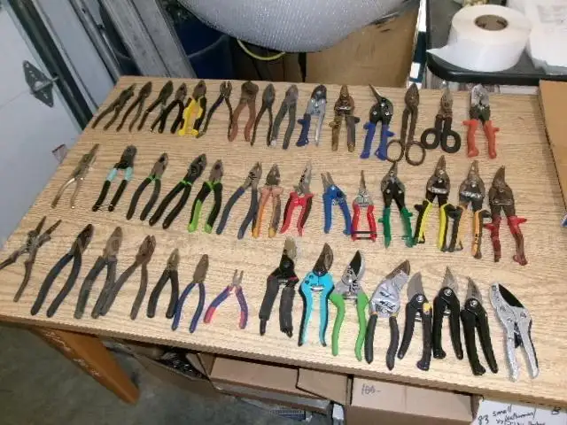 Lot of 44 Various Linesman Pliers and Metal Cutting Tools.