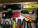 Lot of Various Drills, Drill Bits, and Various Tools.