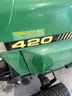 Lot of (1) John Deere 420 Gas Powered Lawn Tractor.