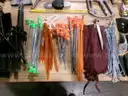 Lot of Shovels, Tent Stakes, and Various Hand Tools.