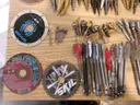 Lot of Various Drill Bits, Screwdriver Bits and Saw Blades.