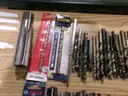 Lot of Various Drill Bits, Screwdriver Bits and Saw Blades.