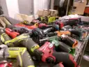 Lot of Various Battery Operated and Electric Drills and Tools.