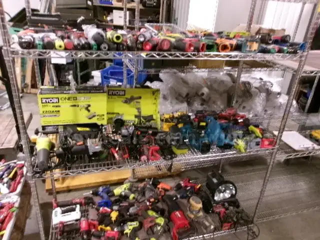 Lot of Various Battery Operated and Electric Drills and Tools.
