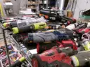 Lot of Various Battery Operated and Electric Drills and Tools.